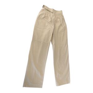 VTG Liz Claiborne Neutral Beige Cotton Pants with Belt accent